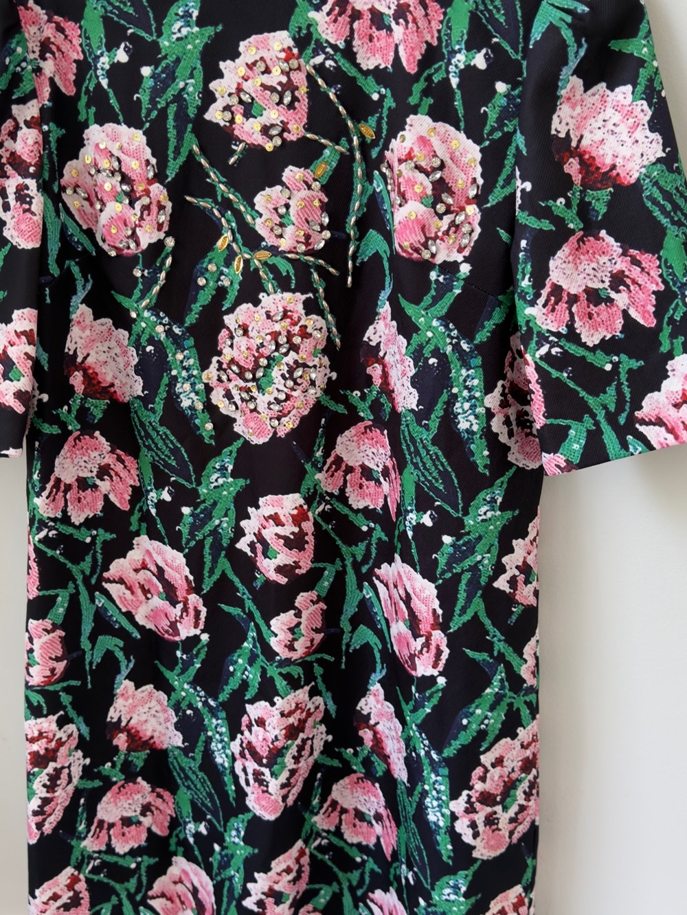 Embroidered Floral A-Line Dress with Pink tulips🌷 - Picture 5 of 5
